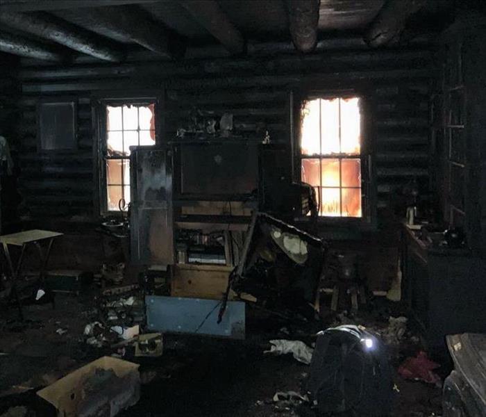 Living room with Contents that are burnt