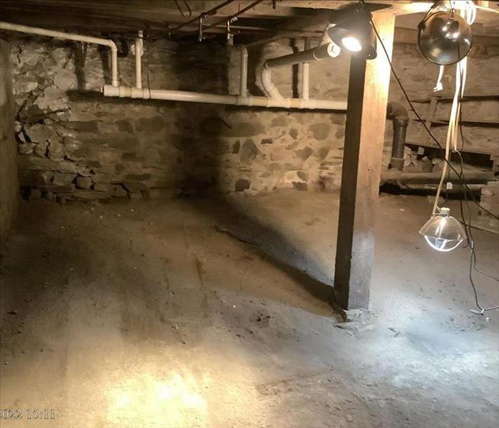 Clean basement after a water damage.